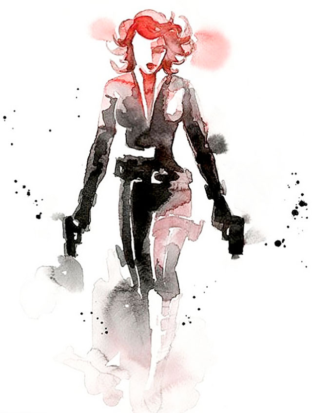 black-widow-aquarelle