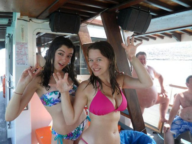 bikini photobomb