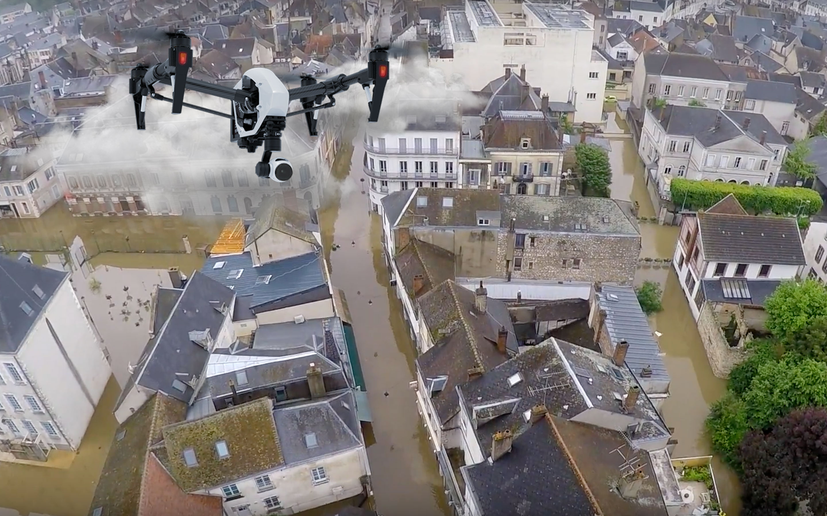 drone inondation montargis